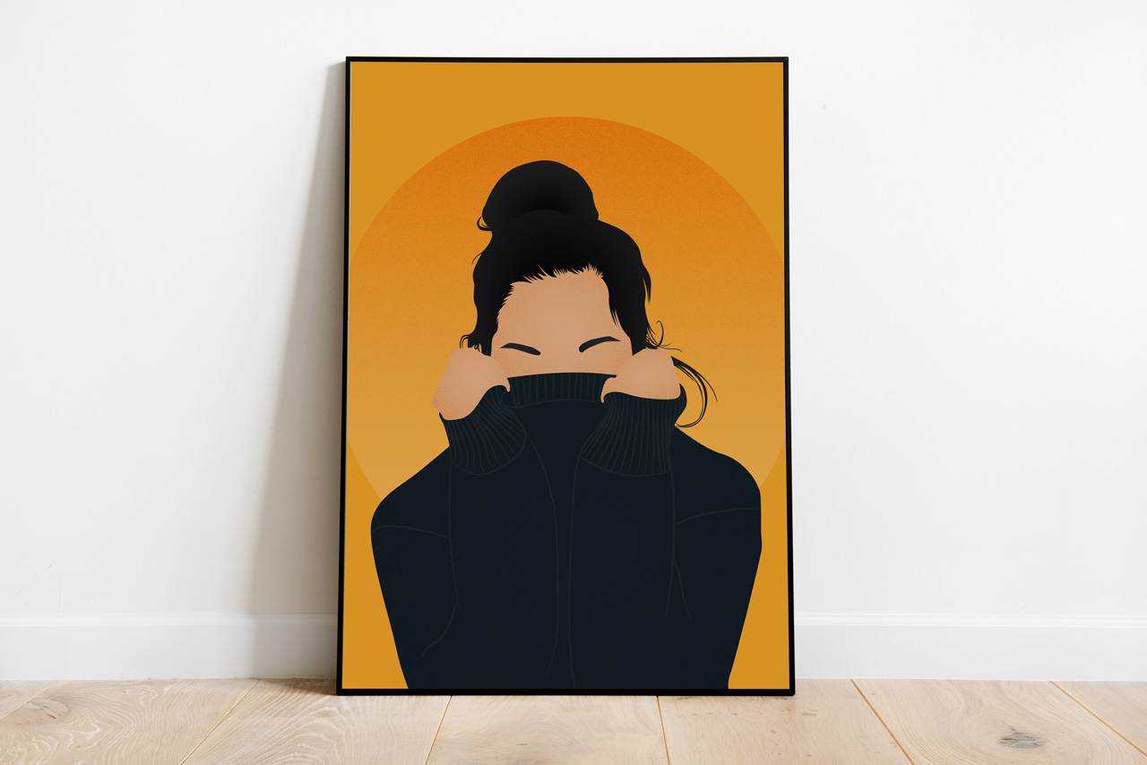 Minimalist Vector Portrait Mockup